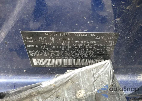 2025 Subaru Crosstrek Limited from USA, damaged, VIN 4S4GUHM60S3718242